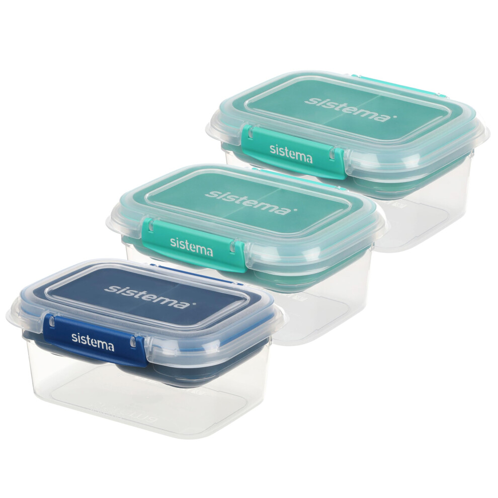 Sistema To Go Stax Leakproof Food Storage Containers | 1 L | Airtight & Stackable Meal Prep Containers With Lids