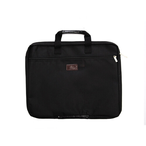 (Black)A4 Waterproof Canvas Document Organizer With Zipper For Office And Use Classroom