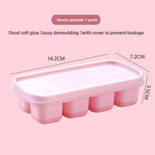 (Pink) Ice Innovative Cube Mold With Cover Design For Daily Home Use Freezing Quick And
