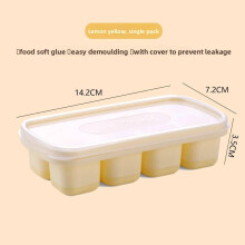 (Yellow) Ice Innovative Cube Mold With Cover Design For Daily Home Use Freezing Quick And