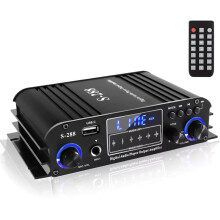 4-Channel 5.0 Amplifier, 50Wx4 Stereo Power USB//FM, Class D HiFi for Karaoke with Remote & Adapter EU Plug