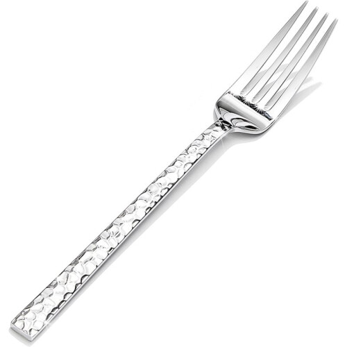 Conjunto de 16 Garfos de Jantar Martelados em Aço Inoxidável, Resistentes, com 20,8 cm (8,2 Polegadas) de Comprimento e Acabamento Polido Espelhado.