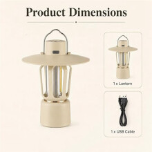 Oplaadbare Campinglantaarn met Traploze Dimfunctie, Draagbare LED-Lamp met Magnetische Voet en Haak voor Buiten