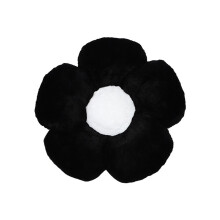 (Black) Floral Comfortable Pattern Plush Pillow With Soft Filling For Home Decor Couch And
