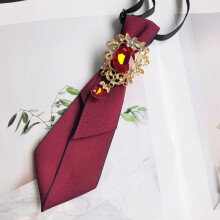 (Red Border) Silk Collar Butterfly Brooch With Rhinestone Decoration For Neck Women Decor
