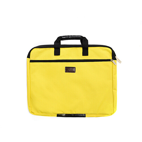 (Yellow)A4 Waterproof Canvas Document Organizer With Zipper For Office And Use Classroom