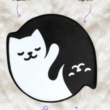 (Cat,50x50cm)Durable Polyester Animal Rug With Duck Goose And Cat Prints For Room Living