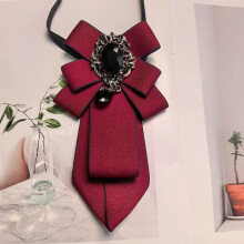(Red Blue) Unisex Bow Tie With Rhinestone Decorations Suitable For Winter Fashion Wear
