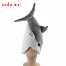 (Gray) Costume Creative Shark Hat With Soft Filling For Birthday Gift Costume Halloween And