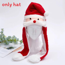 (Santa Claus) Christmas Plush Reindeer Hat With Moving Ears For Holiday Event And Gifts Decorations