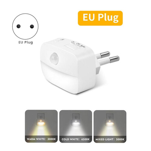 2Pcs LED Night Light with Motion Sensor Light Motion Sensor LED Night Light for Bedroom WC Hallway Stair EU PLUG 1