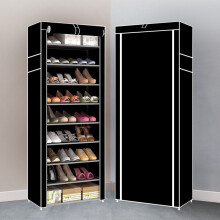 (Black) Tier Shoe 10 Rack Cabinet With Multiple Tiers And Support For Living Or Hallway Room