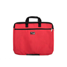 (Red)A4 Waterproof Canvas Document Organizer With Zipper For Office And Use Classroom