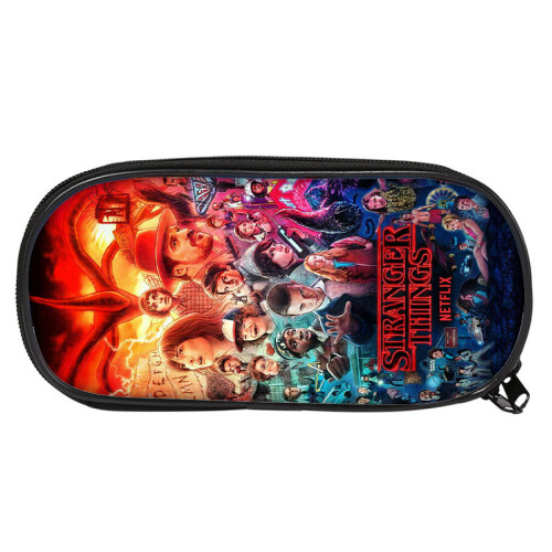 (StyleI) Functional Stranger Things Nylon Pencil Holder With Multiple Slots For School Work And