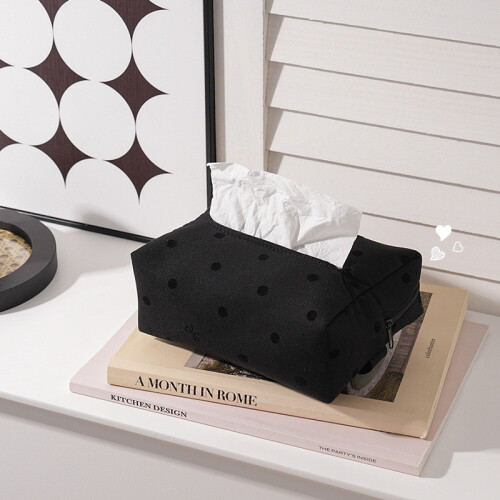 (Pink)Casual Polka Dot Tissue Box With Multifunctional Design For Home And Storage Office 1