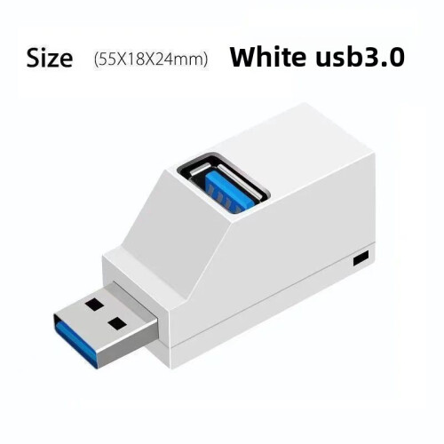(White) Port Usb 3 Hub Embedded Splitter Device Suitable For Office Transfer Data Use