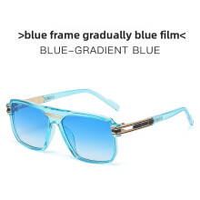 (Blue Blue)Classic Square Sunglasses For Men With Uv400 Antiultraviolet Coating For Outdoor