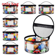 (1pc Black) Pvc Storage Toy Pouch For Kids Playroom And Collection Educational Supplies