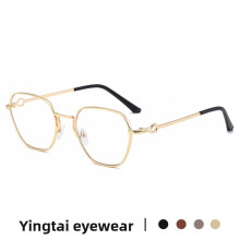 (Gold Clear)Womens Square Sunglasses With Metal Frame For Travel And Fashion Accessories