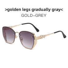 (Gradient Gray)Modern Polyhedral Sunglasses With Pink Lenses For Travel And Casual Outings