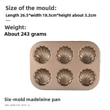 (6 Line Madeline Shell)Nonstick Mini Cake Mold With Carbon Steel For Oven Baking And Party Treats