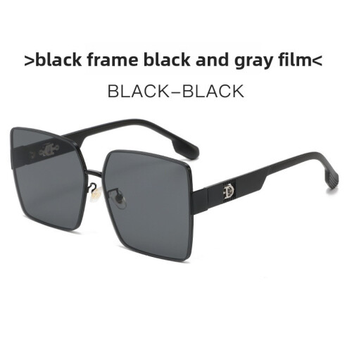 (Gradient Gray)Versatile Square Metal Sunglasses With Gradient Lenses For Leisure Statements 2