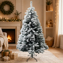 7ft Green Snow Flocked Artificial Christmas Tree