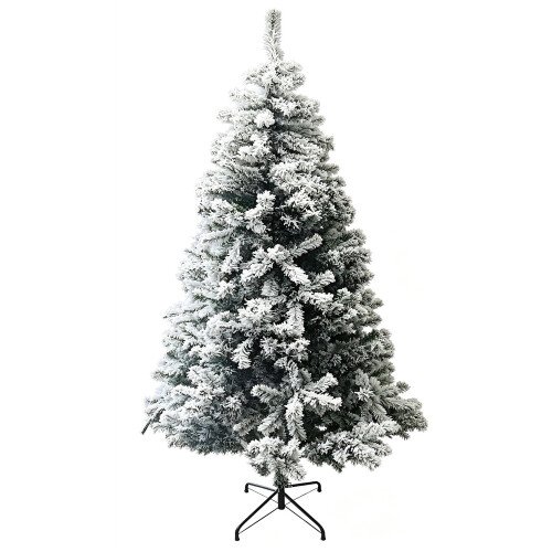 Gr8 Home 7ft Green Snow Flocked Artificial Christmas Tree 1