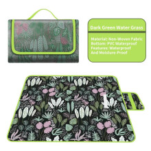 (Dark Green, 200*200cm/78.74*78.74in) Large Waterproof Portable Picnic Blanket Travel Outdoor Tent Mat Beach Camping