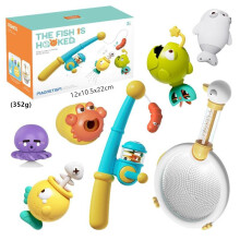 (6Piece)Giocattoli da Pesca Magnetici Oceanici per Bambini con Disegno Pesce Granchio per Gioco Sviluppo