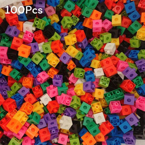 100pcs Classic Plastic Building Blocks For Kids With Diy Creative Play And Educational Fun