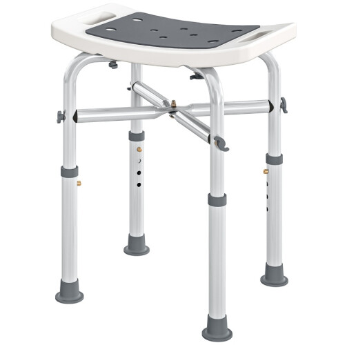 44-51.5cm Aluminium Frame Shower/Bath Stool - Grey 1