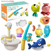 (9Piece)Jouets de pêche magnétiques océaniques pour enfants avec conception de poisson crabe pour le développement du jeu