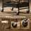 3-Tier Kitchen Storage Trolley with on Wheels Cover Top Board - Rustic Brown and Black 8