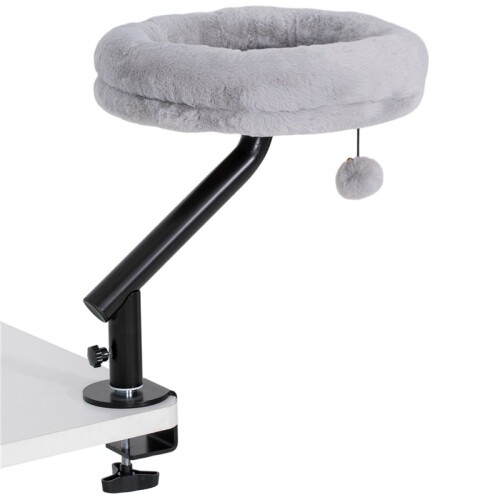 Cat Desk Bed, Cat Hammock 360 Rotatable Adjustable for Window, Table, Work, Grey 1