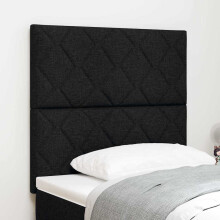 vidaXL LED Kopfteil Schwarz 90 cm Stoff