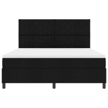 vidaXL Boxspringbett mit LED-Lichtleisten Schwarz 180 x 200 cm Stoff