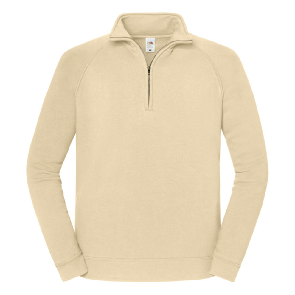 Fruit Of The Loom (M, White) Mens Iconic Premium Half Zip Sweatshirt