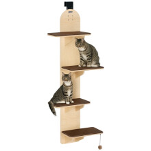 4-Level Door Mounted Cat Tree with Washable Plush Mats, Toy Balls, Door Hanging Cat Shelf for Indoor Cats