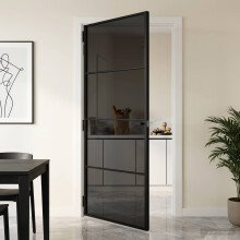 vidaXL Interior Tür 93 x 201,5 cm Verbautes Glas und Aluminium