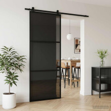 vidaXL Schiebetür 76 x 205 cm Verbautes Glas und Aluminium