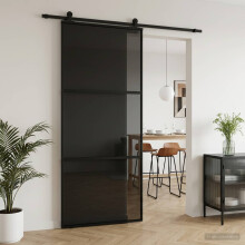 vidaXL Schiebetür 90 x 205 cm Verbautes Glas und Aluminium