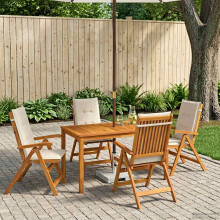 vidaXL 5-Piece Garden Dining Set Natur Massivholz Akazie