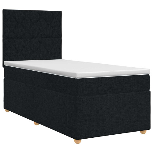 VidaXL vidaXL Boxspringbett mit Matratze Schwarz 90 x 190 cm Stoff 1