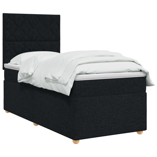 VidaXL vidaXL Boxspringbett mit Matratze Schwarz 90 x 190 cm Stoff 2