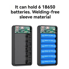 Etui na Powerbank 6x 18650 22,5 w PD + 15 w Bezprzewodowe Szybkie Ładowanie, DIY, Wyjmowane Pudełko do Przechowywania Baterii, Bez Spawania, Białe
