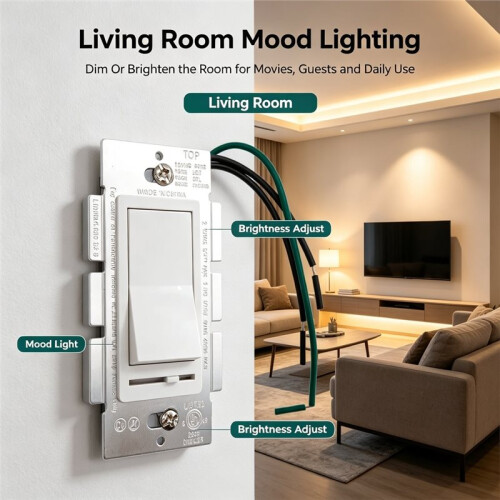 US Standard Dimming /Dimmer, Electronics Rotary /Off Fan-Speed Control, Slide/Rotate LED Lighting Dimmer, 1PC 2