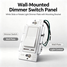 US Standard Dimming /Dimmer, Electronics Rotary /Off Fan-Speed Control, Slide/Rotate LED Lighting Dimmer, 1PC