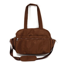 (Brown)Unisex Travel Tote With Tearresistant Oxford Material For Short Trips Yoga And