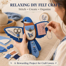 Bird-Shaped Sewing Organizer DIY Kit with Pin Cushion, Foldable Sewing Storage for Quilters & Embroiderers